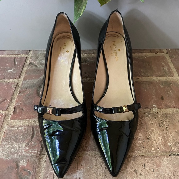 Kate Spade Black Patent Jolene Heels Size 7.5B - Picture 2 of 8